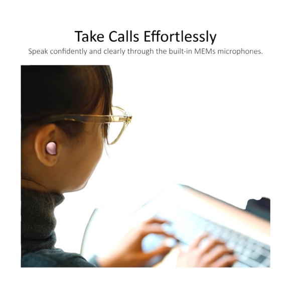 Rose Gold Wireless Waterproof 5.3 Bluetooth Earbuds W/Built-in Microphone - Picture 4 of 6